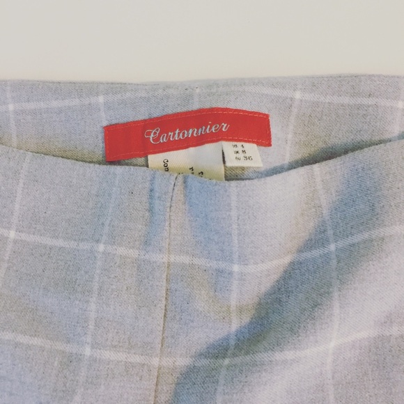 Anthropologie Cartonnier Grey Windowpane Gingham Pants Size 4 - Picture 5 of 8